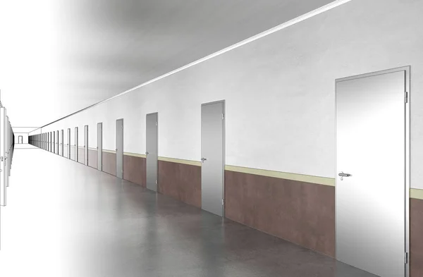 Korridor Interieur Illustration — Stockfoto