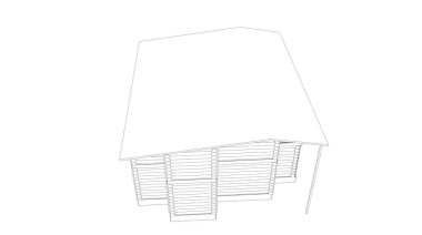 Ev binası, 3 boyutlu görselleştirme, illüstrasyon