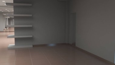 Renkli giysiler iç görüntü depolama, 3 boyutlu illüstrasyon 