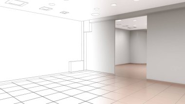 İç görselleştirmeyi kaydet, 3d illüstrasyon