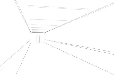 Uzun, boş bir koridor. 