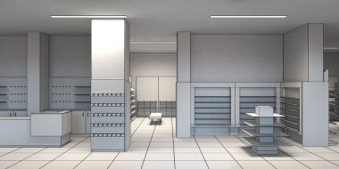 İç görüntülemeyi kaydet, 3D gri illüstrasyon 