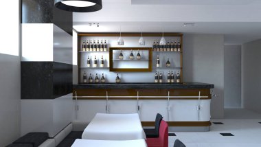 Kafe içi görselleştirme, 3D çizim çizimi 