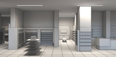 İç görüntülemeyi kaydet, 3D gri illüstrasyon 