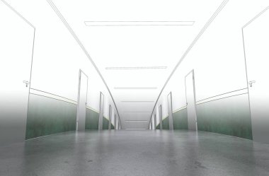 3d iç görüntü koridoru