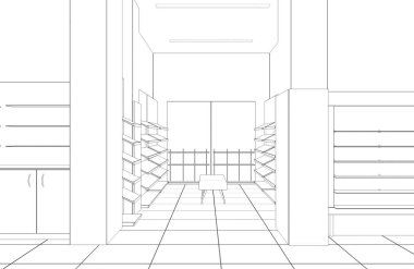 İç görselleştirmeyi kaydet, 3d illüstrasyon 