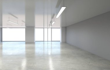 Boş oda iç tasviri, 3 boyutlu illüstrasyon 