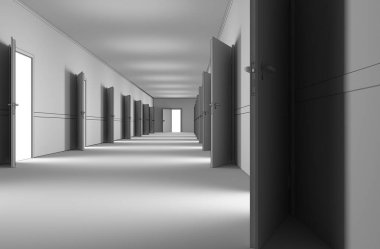 3d iç görüntü koridoru