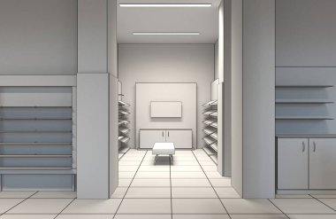 Renk depolama iç görselleştirme, 3d illüstrasyon 
