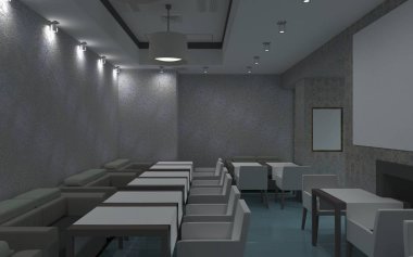 Kafe içi görselleştirme, 3D çizim çizimi 