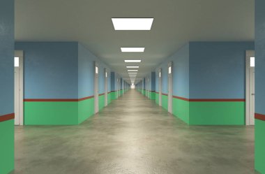 3d iç görüntü koridoru