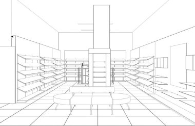 İç görselleştirmeyi kaydet, 3d illüstrasyon 