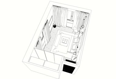 İçerisi boş. 3d illüstrasyon