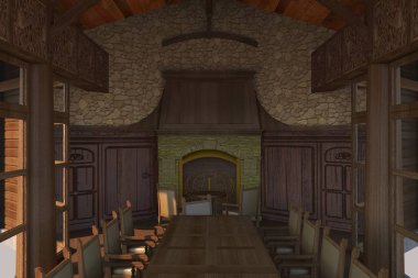 Salon içi görselleştirme, 3D illüstrasyon