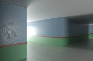 3d iç görüntü koridoru