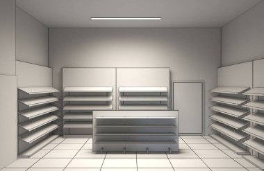 Renk depolama iç görselleştirme, 3d illüstrasyon 