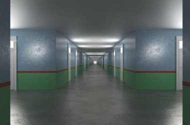 3d iç görüntü koridoru