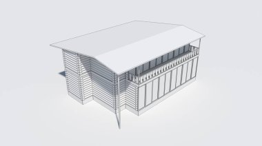 Ev binası, 3 boyutlu görselleştirme, illüstrasyon