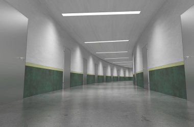 3d iç görüntü koridoru