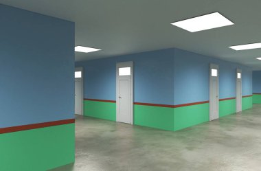 3d iç görüntü koridoru