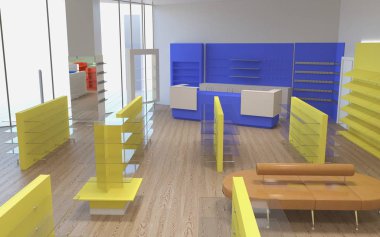 Renk depolama iç görselleştirme, 3d illüstrasyon 