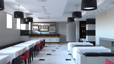 Kafe içi görselleştirme, 3D çizim çizimi 