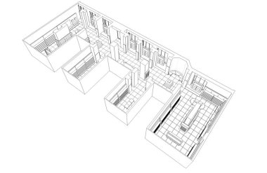 İç görselleştirmeyi kaydet, 3d illüstrasyon 