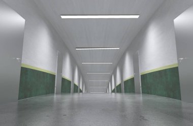 3d iç görüntü koridoru