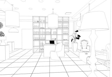 İç şema görselleştirmesini kaydet, 3d illüstrasyon 