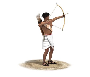 Beyaz arka planda savaşçının 3D çizimi