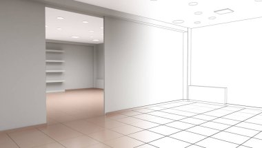 İç görselleştirmeyi kaydet, 3d illüstrasyon