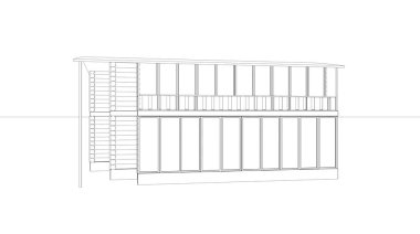Ev binası, 3 boyutlu görselleştirme, illüstrasyon