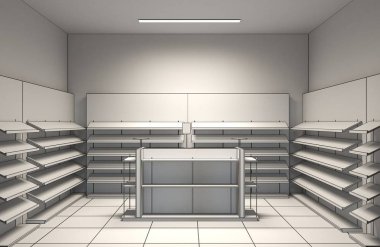 Renk depolama iç görselleştirme, 3d illüstrasyon 
