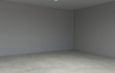 Boş oda iç tasviri, 3 boyutlu illüstrasyon 