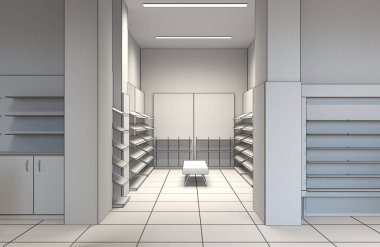 Renk depolama iç görselleştirme, 3d illüstrasyon 