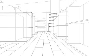 İç görselleştirmeyi kaydet, 3d illüstrasyon 