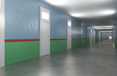3d iç görüntü koridoru