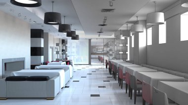 Kafe içi görselleştirme, 3D çizim çizimi 