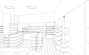 İç görselleştirmeyi kaydet, 3d illüstrasyon 