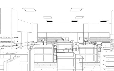 İç görselleştirmeyi kaydet, 3d illüstrasyon 