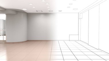 İç görselleştirmeyi kaydet, 3d illüstrasyon