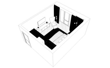 İç görselleştirmeyi kaydet, 3d illüstrasyon 