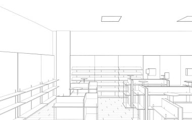 İç görselleştirmeyi kaydet, 3d illüstrasyon 