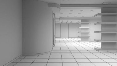 İç görselleştirmeyi kaydet, 3d illüstrasyon