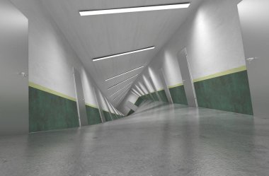 3d iç görüntü koridoru