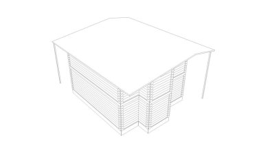 Ev binası, 3 boyutlu görselleştirme, illüstrasyon