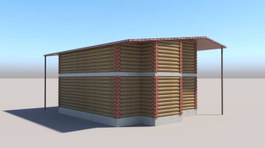 Ev binası, 3 boyutlu görselleştirme, illüstrasyon