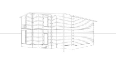 Ev binası, 3 boyutlu görselleştirme, illüstrasyon