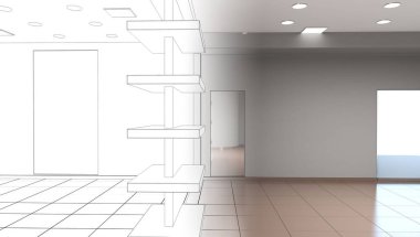 İç görselleştirmeyi kaydet, 3d illüstrasyon