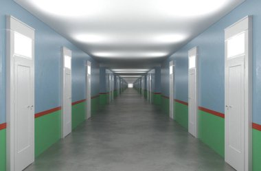 3d iç görüntü koridoru